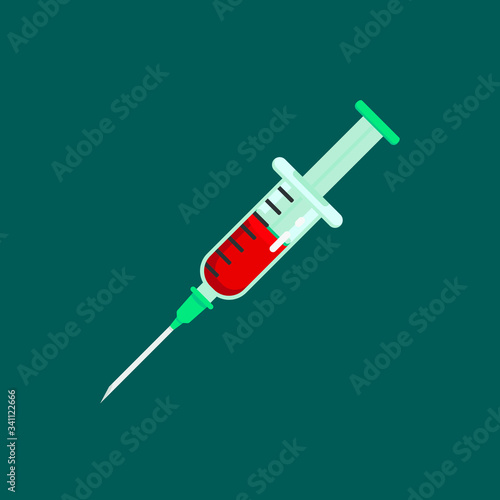 A syringe that can be used for various mock-ups or medical-related icons.
