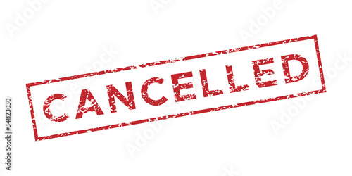 cancelled lettering vector illustration red color
