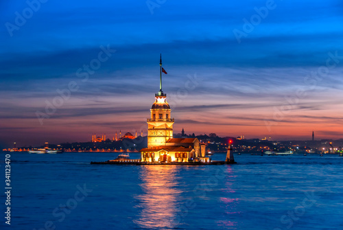 Istanbul, Turkey, 28 March 2006: Sunset, Maiden's Tower
