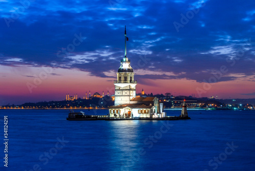 Istanbul, Turkey, 06 January 2007: Sunset, Maiden's Tower