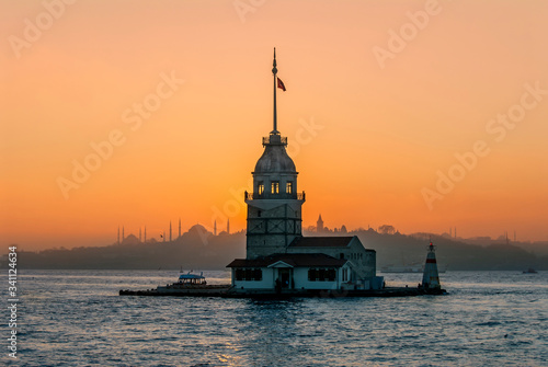 Istanbul, Turkey, 11 January 2007: Sunset, Maiden's Tower