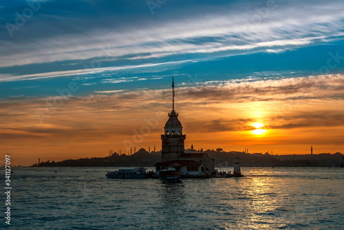 Istanbul, Turkey, 29 October 2008: Sunrise, Maiden's Tower