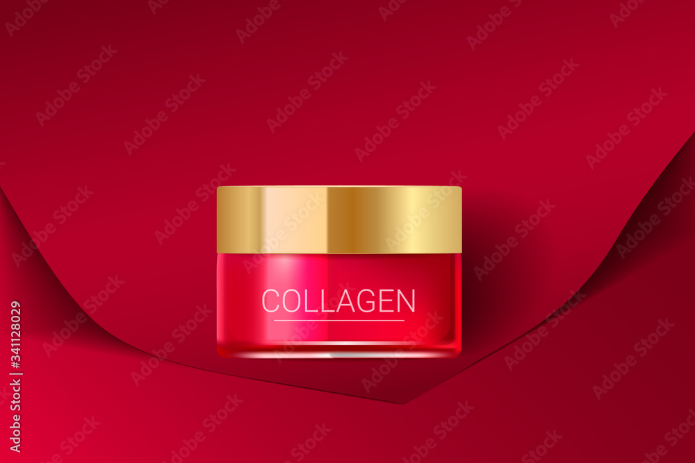 Cosmetic face cream box on paper background