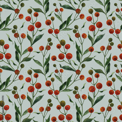 Pattern flowers in watercolor