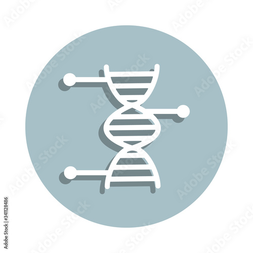 Dna, biology badge icon. Simple glyph, flat vector of genetics and bioenginnering icons for ui and ux, website or mobile application