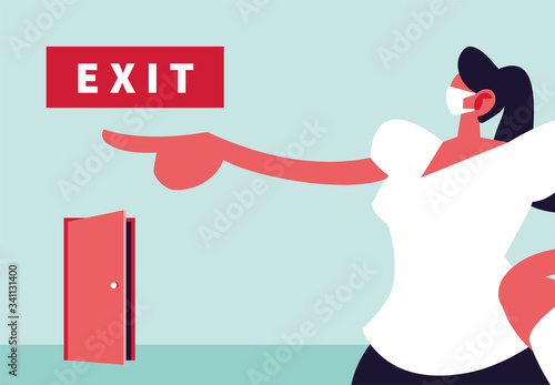 big boss pointing on the door, unemployment by coronavirus