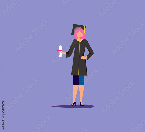 Graduated woman in academic dresse