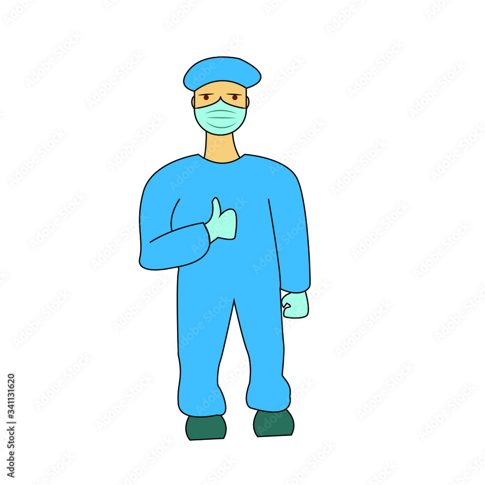 doctor in special medical uniform vector