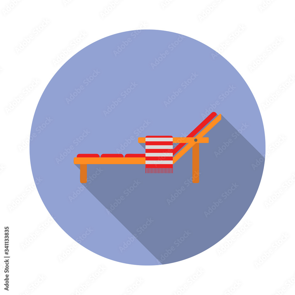 chaise-longue flat long shadow icon. Simple color vector of summer icons for ui and ux, website or mobile application chaise-longue flat long shadow icon. Simple color vector of summer icons for ui and ux, website or mobile application