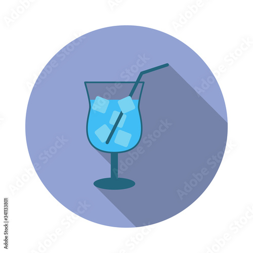 soft drink flat long shadow icon. Simple color vector of summer icons for ui and ux, website or mobile application