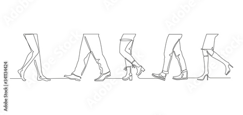 Outline drawing Legs of people