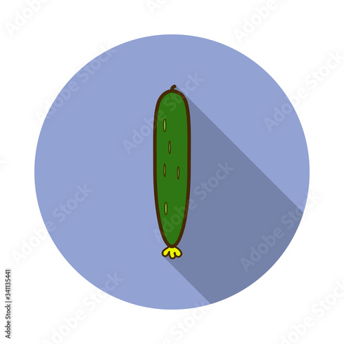 cucumber colored long shadow icon. Simple color vector of fruit icons for ui and ux, website or mobile application
