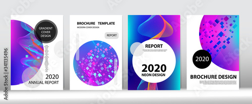 Modern Covers Set. 3D Liquid Shapes Trendy Cover Template. Grunge Futuristic Music 