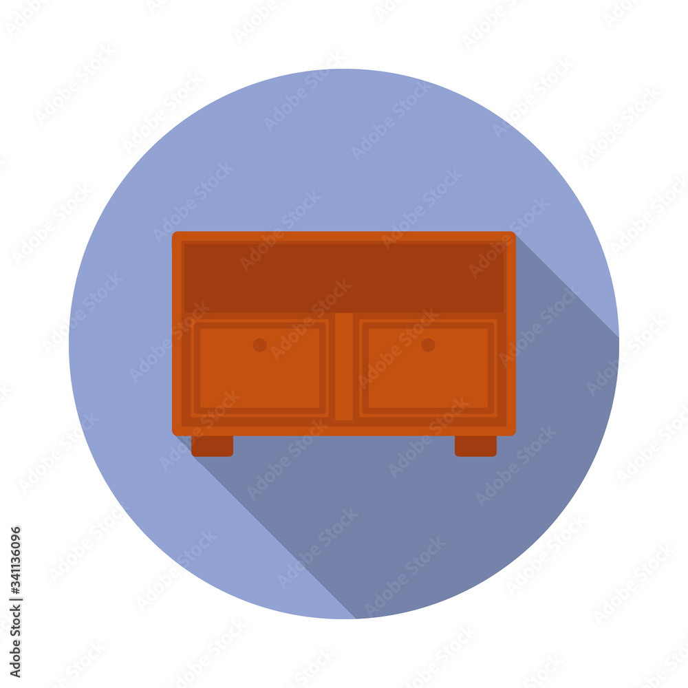 cabinet for TV flat long shadow icon. Simple color vector of Furniture icons for ui and ux, website or mobile application cabinet for TV flat long shadow icon. Simple color vector of Furniture icons for ui and ux, website or mobile application