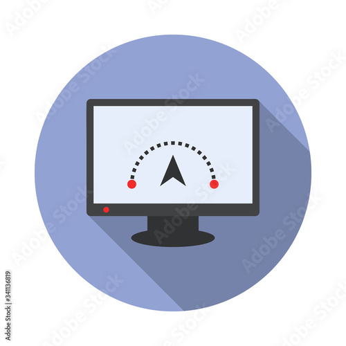 Internet speed colored long shadow icon. Simple color vector of Programming sticker icons for ui and ux, website or mobile application