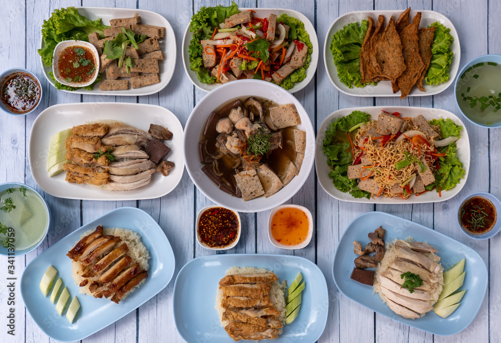 Thai Food Mixed Dishes - Chicken, Vietnamese Sausage Etc Thai Food Mixed Dishes - Chicken, Vietnamese Sausage Etc