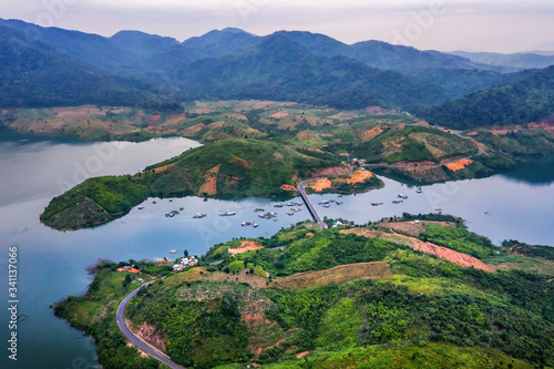 Aerial view of Nam Ka lake, Buon Me Thuot, Dak Lak, Vietnam
