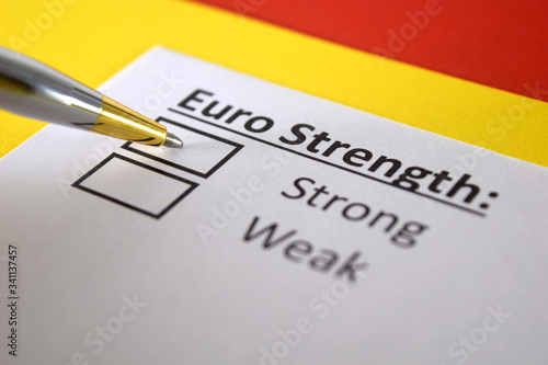 One person is answering question about strength of Euro currency.