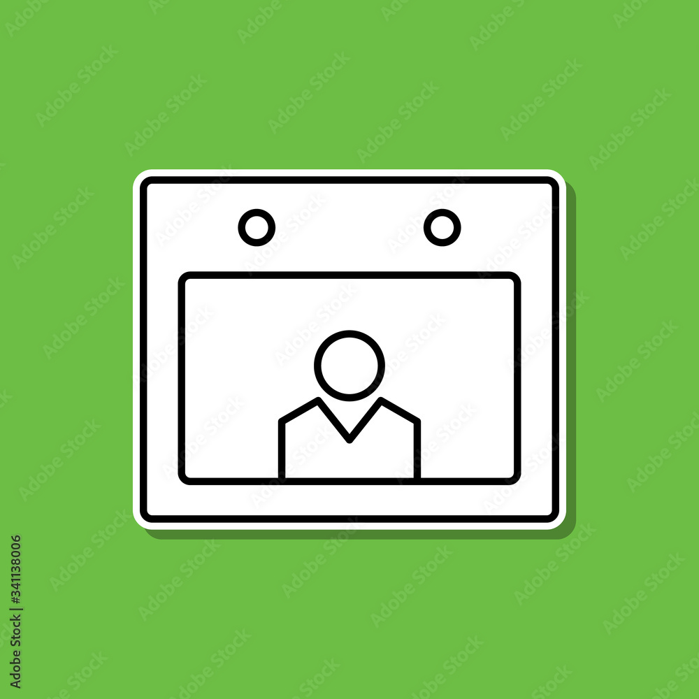 Date of birth sticker icon. Simple thin line, outline vector of cv icons for ui and ux, website or mobile application Date of birth sticker icon. Simple thin line, outline vector of cv icons for ui and ux, website or mobile application