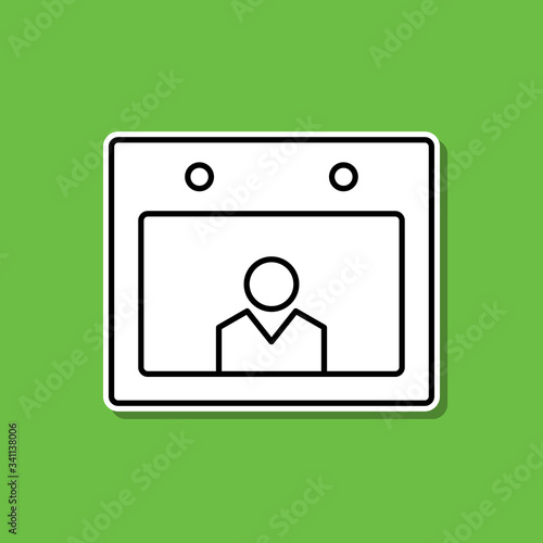 Date of birth sticker icon. Simple thin line, outline vector of cv icons for ui and ux, website or mobile application