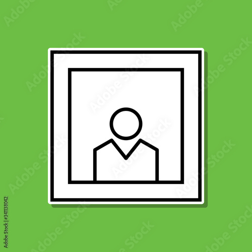 Profile picture sticker icon. Simple thin line, outline vector of cv icons for ui and ux, website or mobile application