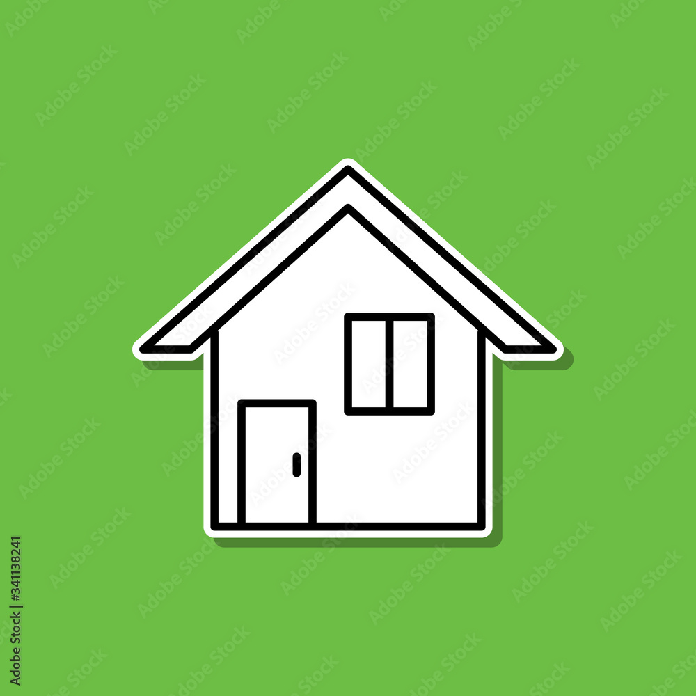 Home address sticker icon. Simple thin line, outline vector of cv icons for ui and ux, website or mobile application Home address sticker icon. Simple thin line, outline vector of cv icons for ui and ux, website or mobile application