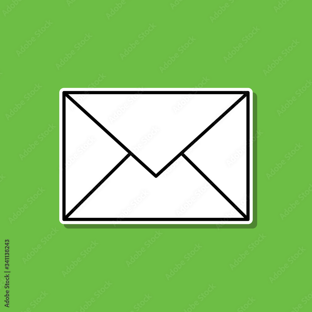 Email sign sticker icon. Simple thin line, outline vector of cv icons for ui and ux, website or mobile application Email sign sticker icon. Simple thin line, outline vector of cv icons for ui and ux, website or mobile application