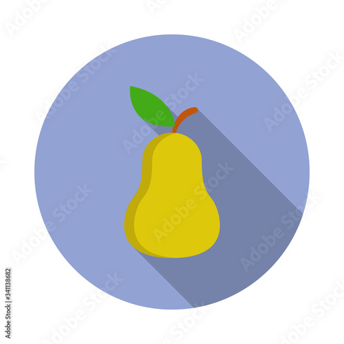 pear colored illustration. Element of colored food icon for mobile concept and web apps. Detailed pear icon can be used for web and mobile long shadow icon