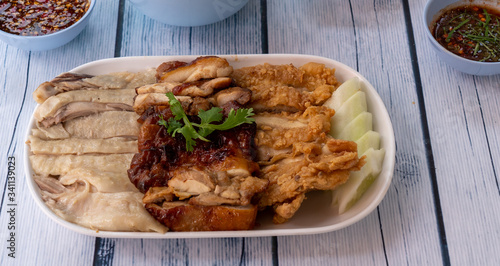 Fried Chicken Slices Platter Thai Style 