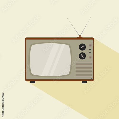 Old TV. Old age single icon in flat style vector symbol stock illustration web. retro and vintage television flat design vector illustration