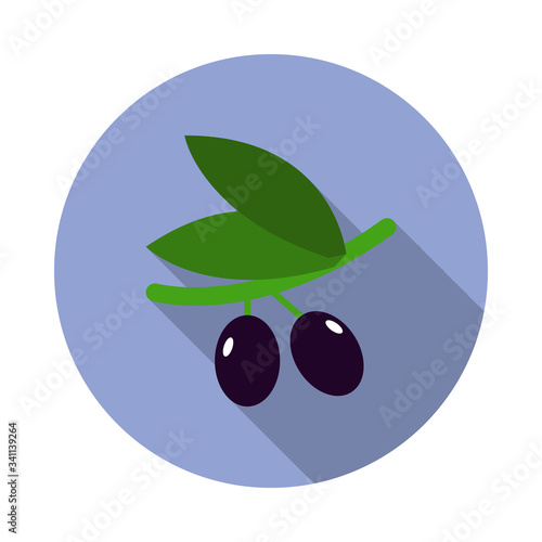 black olives colored illustration. Element of colored food icon for mobile concept and web apps. Detailed black olives icon can be used for web and mobile long shadow icon