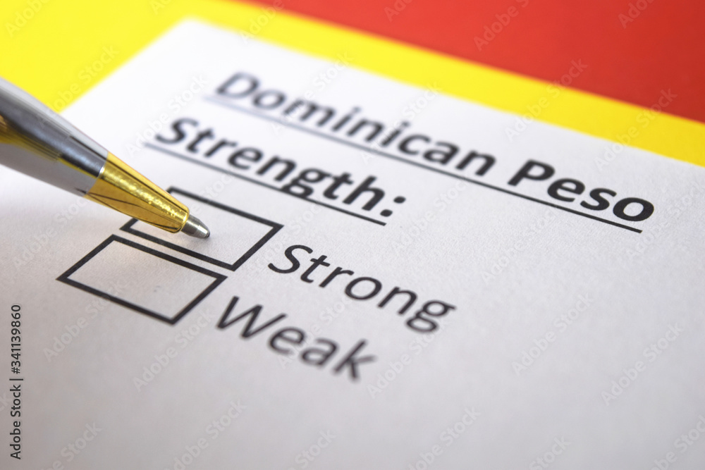 One person is answering question about strength of Dominican Peso. One person is answering question about strength of Dominican Peso.