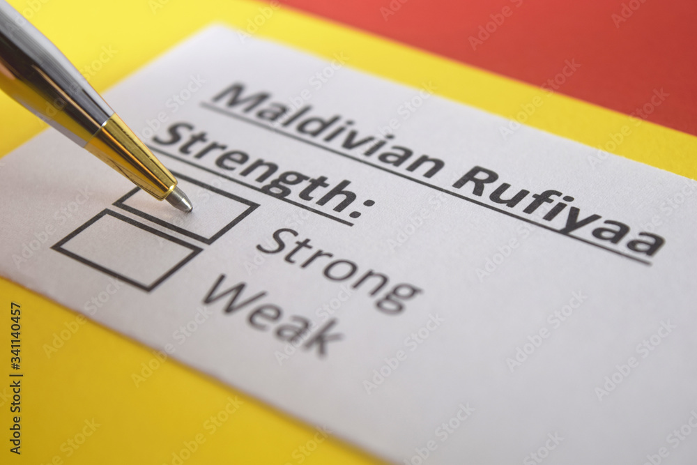 One person is answering question about strength of Maldivian Rufiyaa. One person is answering question about strength of Maldivian Rufiyaa.