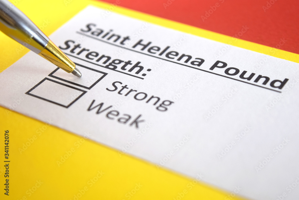 One person is answering question about strength of Saint Helena Pound. One person is answering question about strength of Saint Helena Pound.