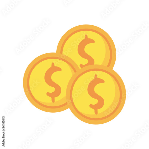 coins money dollars isolated icon