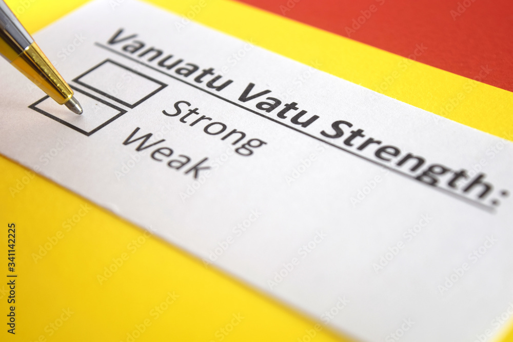 One person is answering question about strength of Vanuatu Vatu. One person is answering question about strength of Vanuatu Vatu.