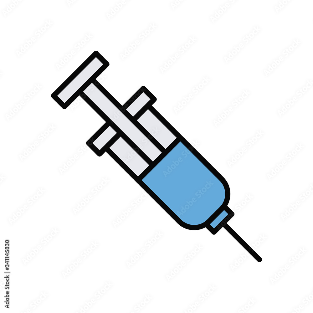 injection medical line and fill style icon injection medical line and fill style icon