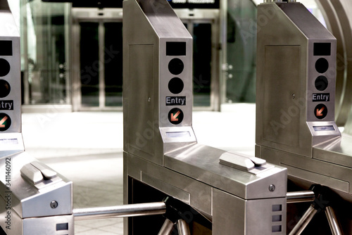 New York, NY, U.S.A. - Turnstile of New York Subway