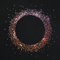 Glittery copper  round badge template
