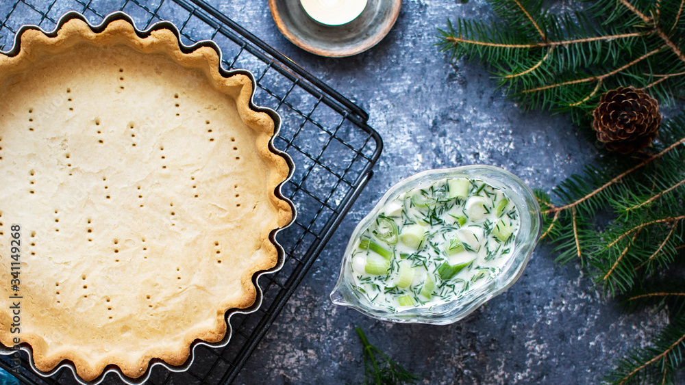 Fototapeta premium Salmon and potato pie