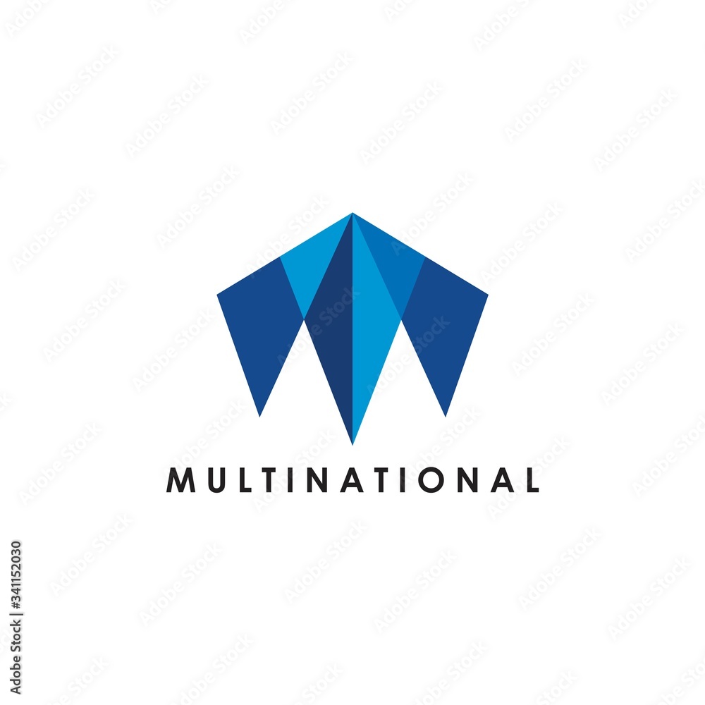 Fototapeta premium M Letter Multinational Logo Vector and Minimalist