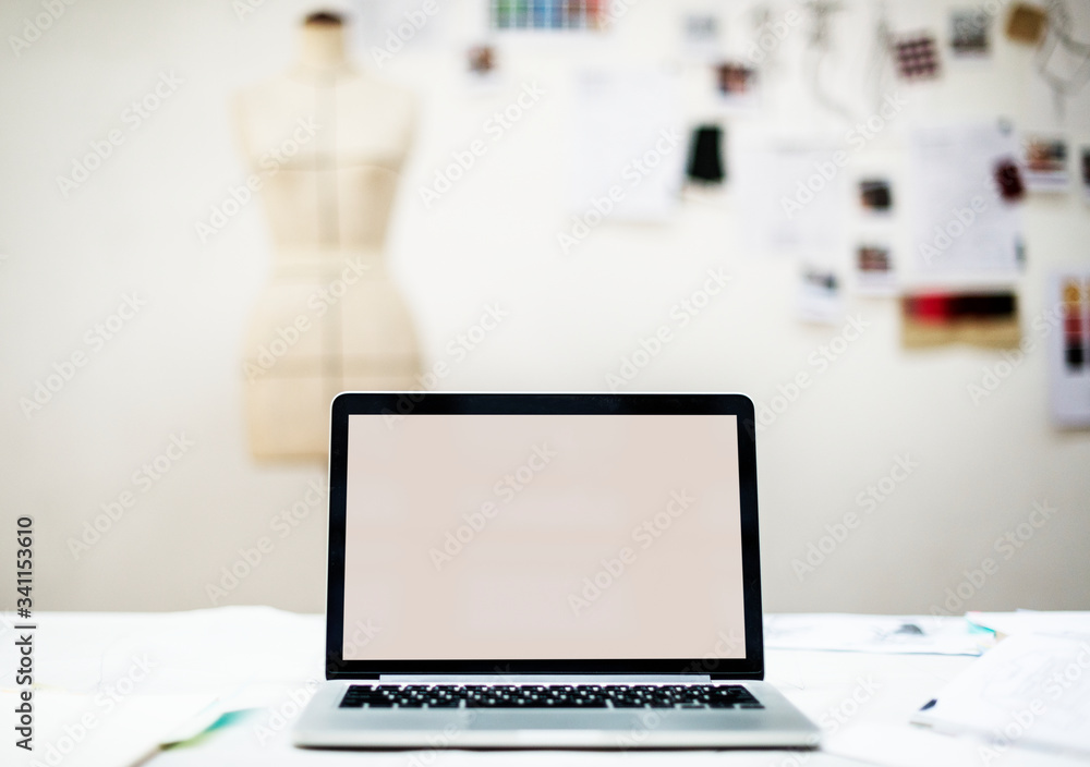 Fototapeta premium A laptop with blank screen