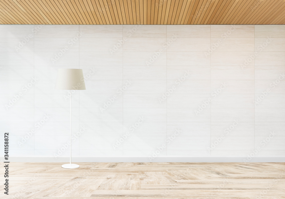Lamp against a white wall mockup Lamp against a white wall mockup