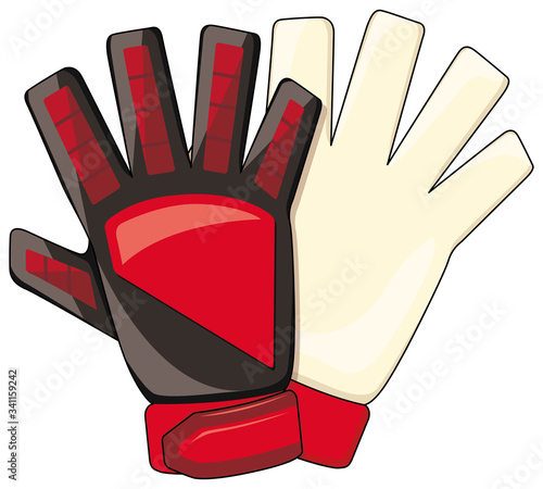 Football (soccer) keeper gloves. Vector illustration