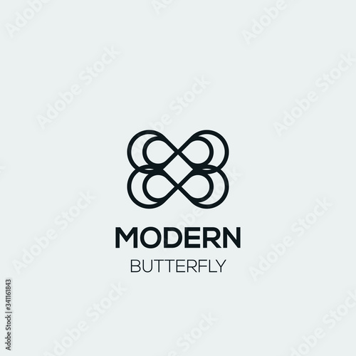 modern minimalist butterfly logo for cosmetic symbol and any related business