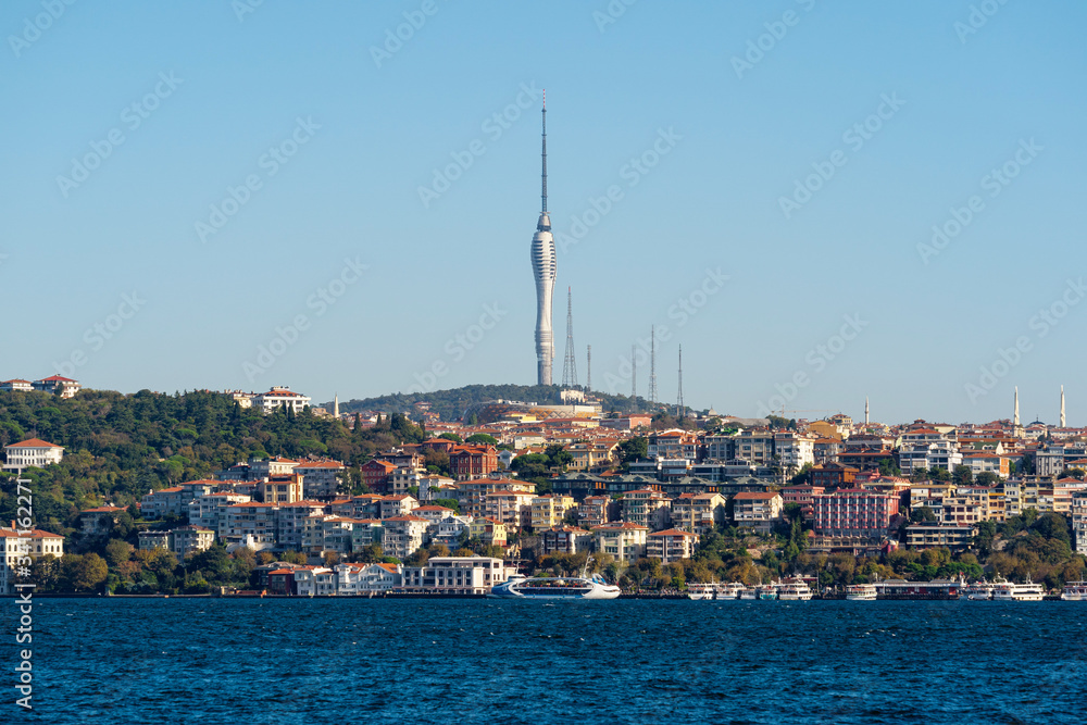 Istanbul city and Camlica hill in Turkey.