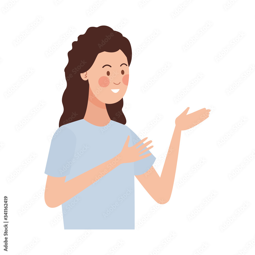 happy young woman avatar character happy young woman avatar character