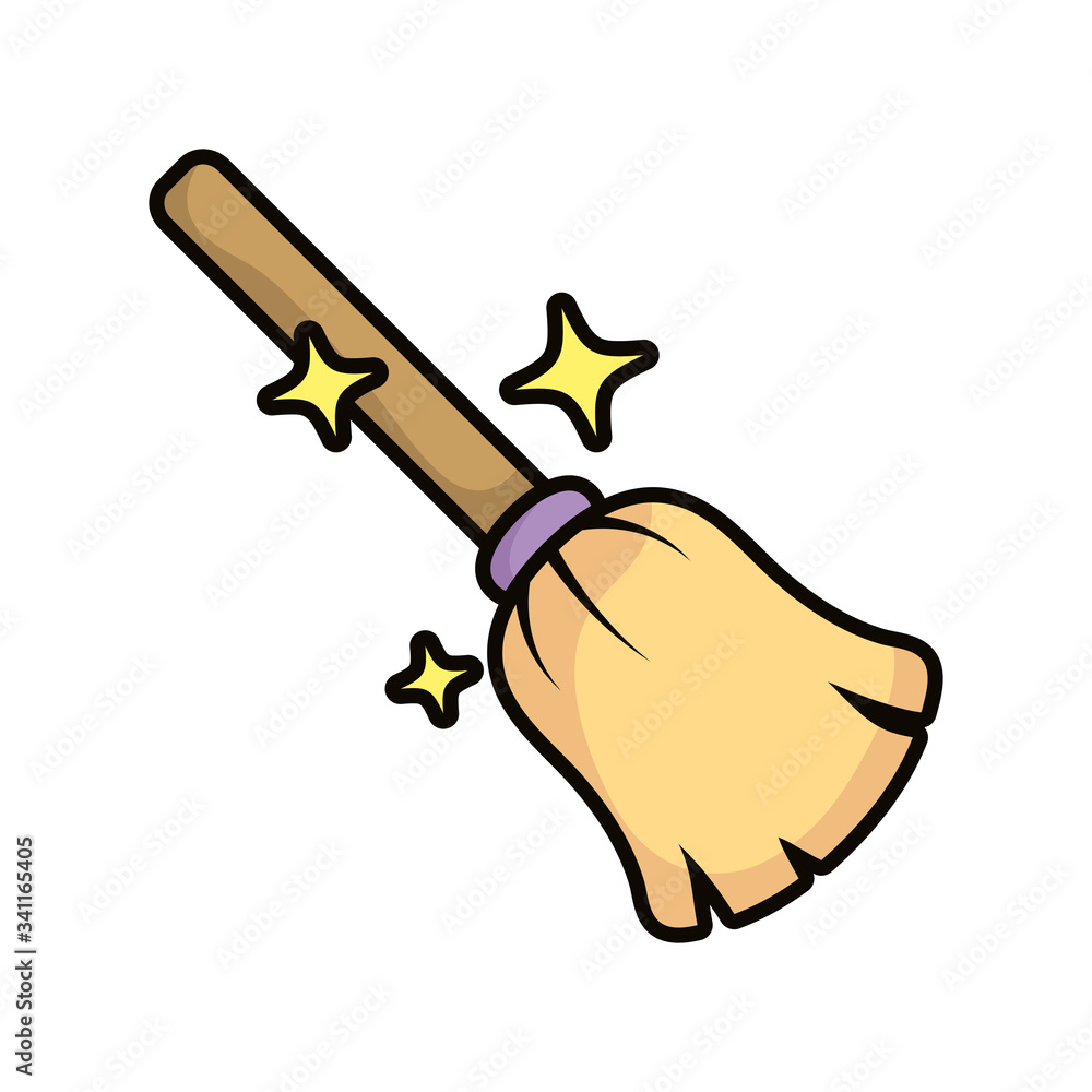 Fototapeta premium witch broom magic sorcery icon