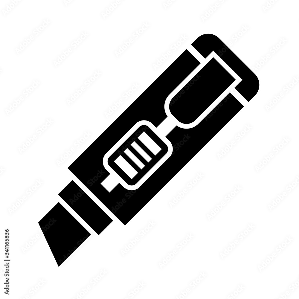 cutter knife - stationery icon vector design template