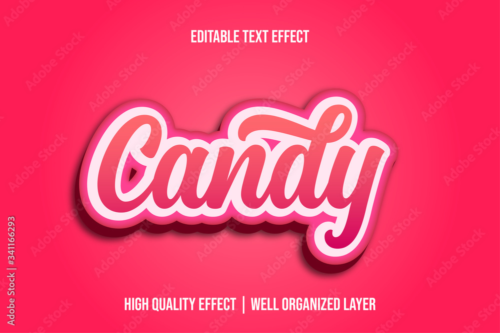 Candy, Pinky Cute Editable Text Effect Style